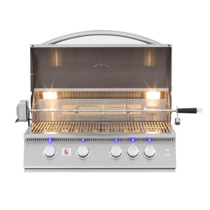 Summerset - Sizzler Pro 32-Inch 4-Burner Built-In Natural Gas Grill with Rear Infrared Burner - SIZPRO32-NG