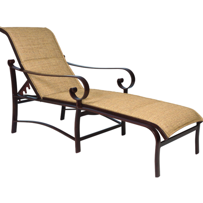 Woodard Patio Furniture - Belden Padded Sling Adjustable Chaise Lounge - 62H570