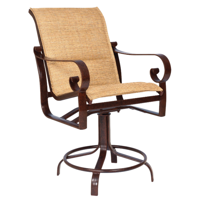 Woodard Patio Furniture - Belden Padded Sling Swivel Counter Stool - 62H569