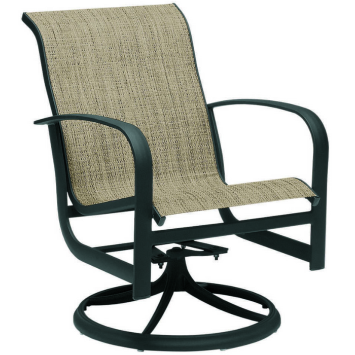 Woodard Patio Furniture - Fremont Sling Swivel Rocking Dining Arm Chair - 2P0472