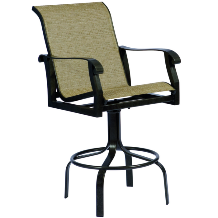 Woodard Patio Furniture - Cortland Sling Swivel Bar Stool - 420468