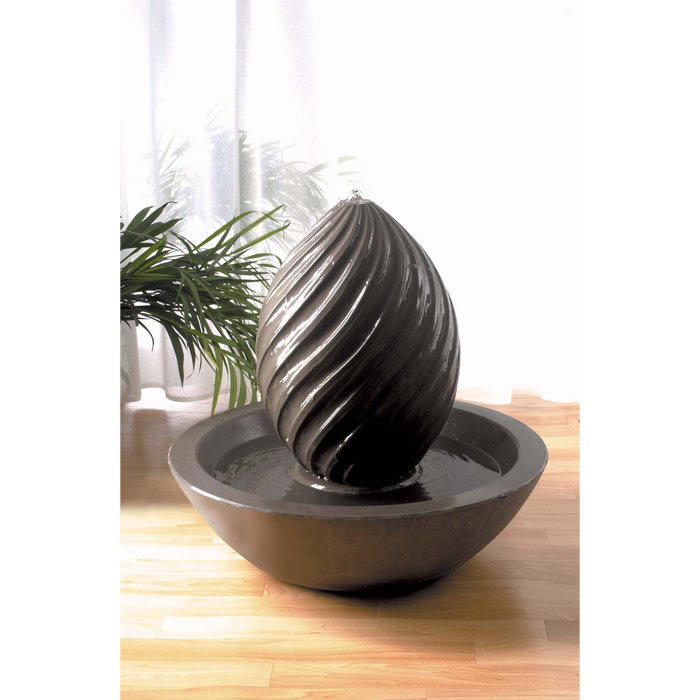 Haddonstone - Spiral Egg Pebble Bowl Fountain - GC123